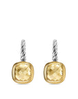 David Yurman Albion Drop Earrings In Sterling Silver With 18k Yellow Gold And Champagne Citrine, 10mm