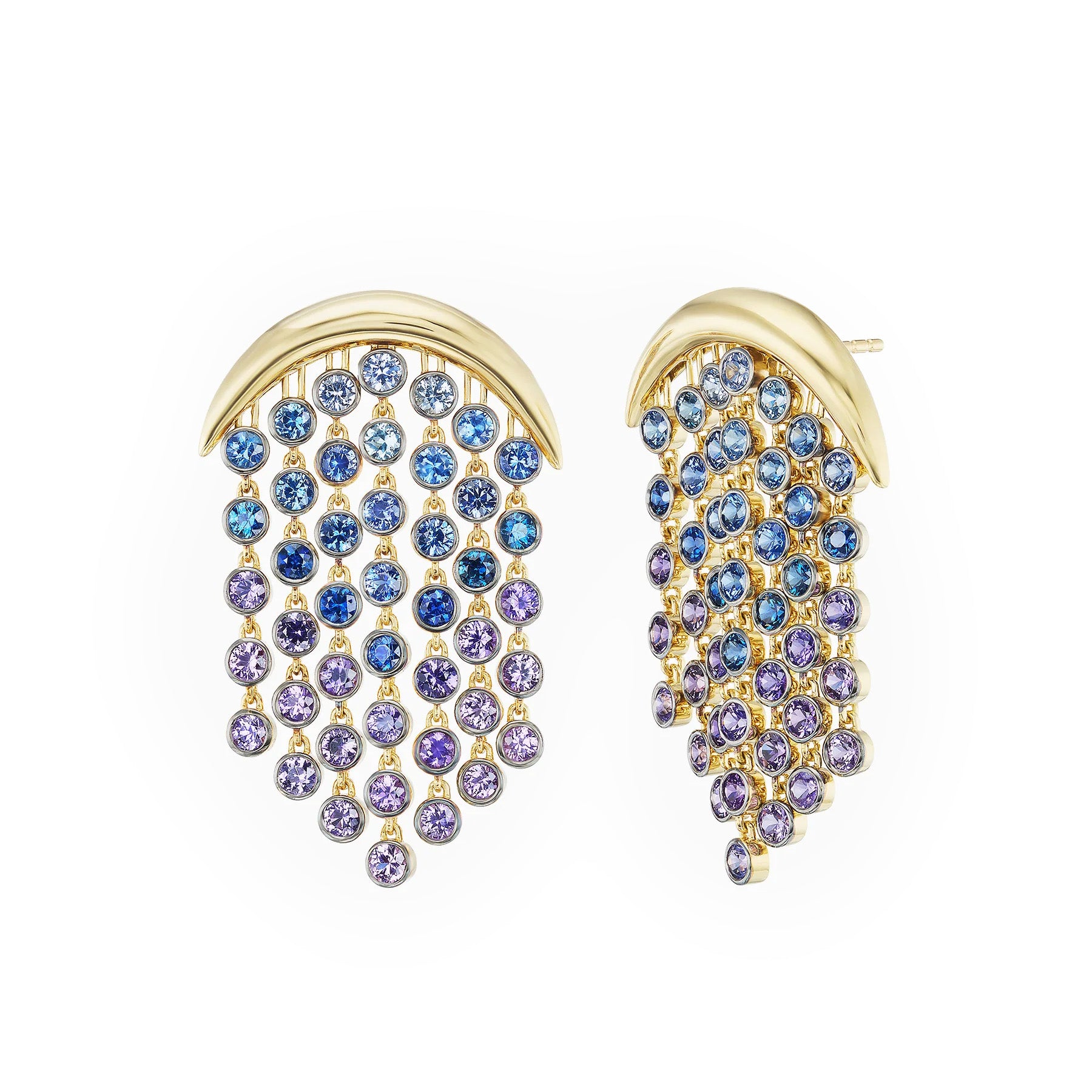 Emily P. Wheeler 18k Yellow Gold Fringe Ombre Sapphire Earrings