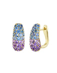 Emily P. Wheeler 18k Yellow Gold Ombre Sapphire & Amethyst Huggie Earrings