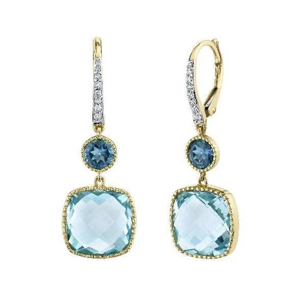 Sloane Street 18k Yellow Gold Topaz & Diamond Drop Earrings