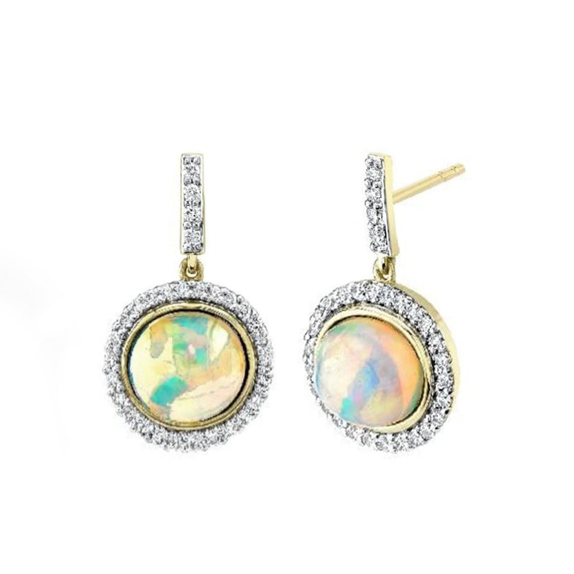 Sloane Street 18k Yellow Gold Opal & Diamond Drop Earrings