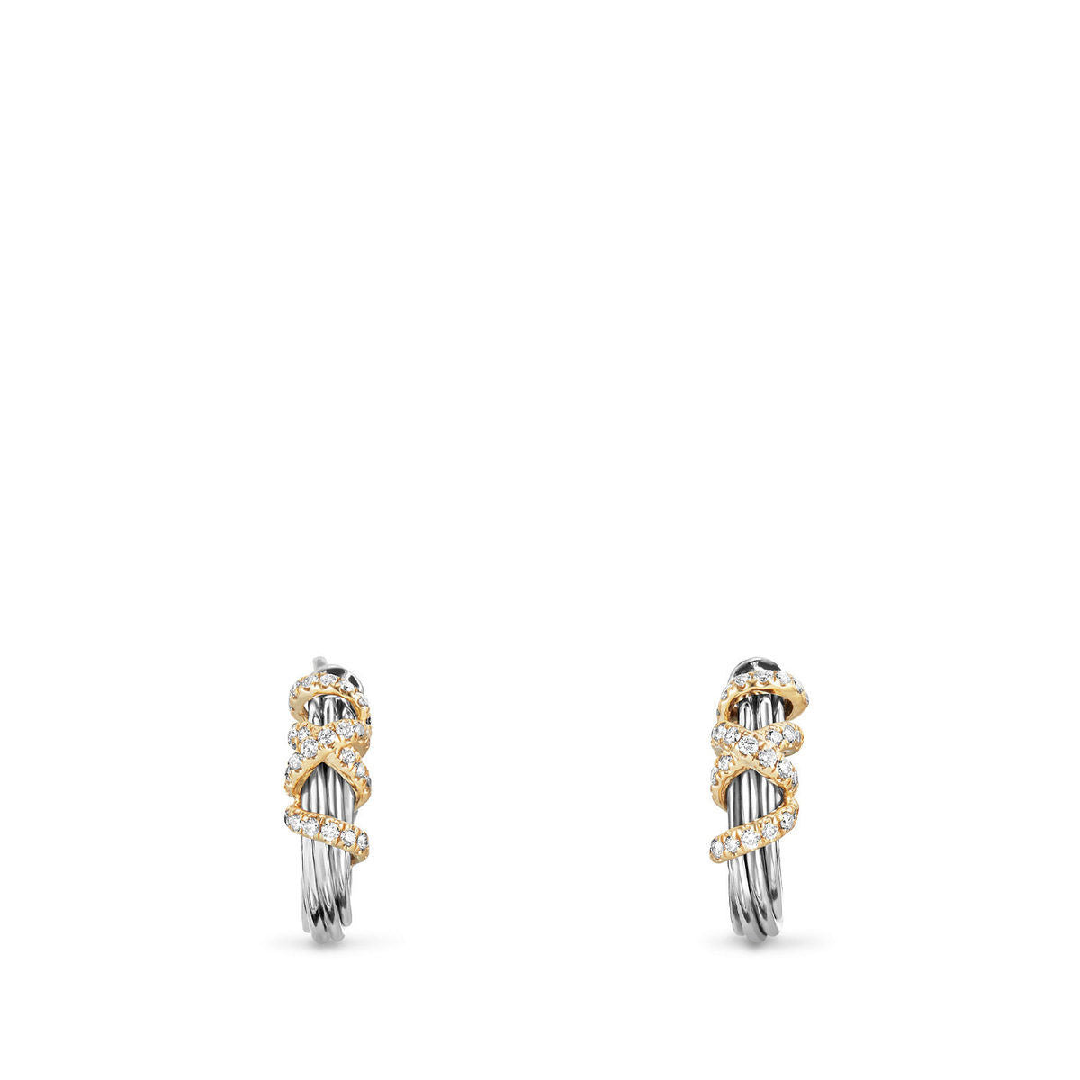 David Yurman 16.5mm Helena Hoop Earring Di Sil/18k
