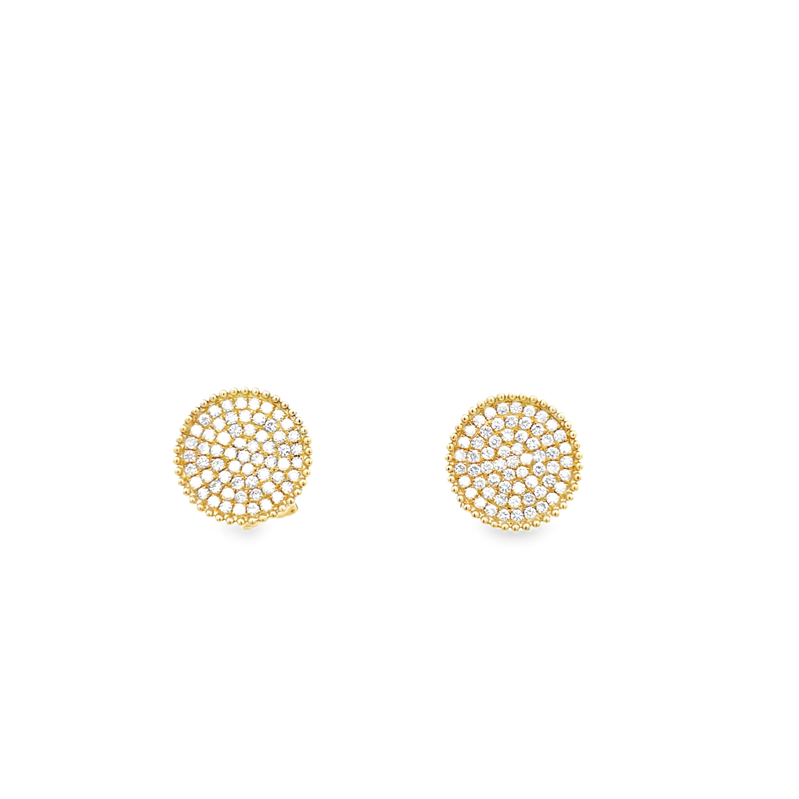 Brown & Co. 18k Yellow Gold Pavé Diamond Stud Earrings