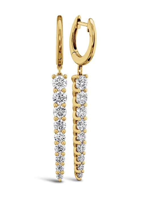 Memoire 18k Yellow Gold Identity Diamond Drop Earrings