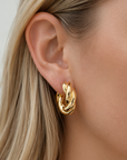 Twisted Puffy Hoop Earrings