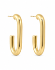 14k yellow gold open oval hoop earrings.