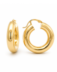 Puffy Hoop Earrings, 25mm