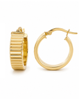 Brown & Co. 14k Yellow Gold Fluted Hoop Earrings