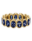 Norman Silverman 18k Yellow Gold Bezel Set Oval Sapphire Eternity Band