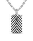 David Yurman Chevron Tag In Sterling Silver, 27mm
