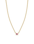 Zoe Chicco 14k Yellow Gold Pink Sapphire Bezel Necklace