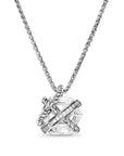 David Yurman Cable Wrap Necklace In Sterling Silver With Crystal And Diamonds, 12.5mm