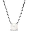David Yurman Pearl Classics Necklace In Sterling Silver With Diamonds, 6.5mm