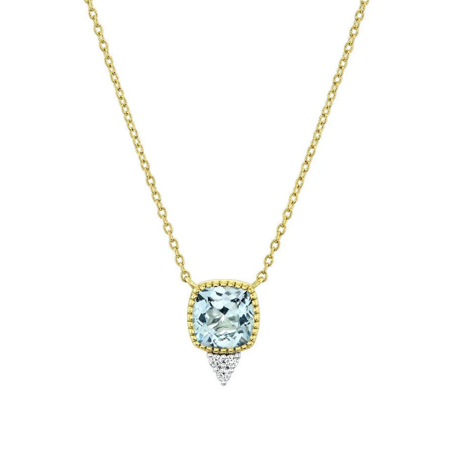 Sloane Street 18k Yellow Gold Blue Topaz & Diamond Pendant Necklace