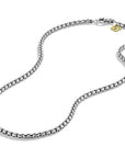 David Yurman Box Chain Necklace In Sterling Silver With 14k Yellow Gold Accent, 3.6mm
