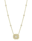 Penny Preville 18k Yellow Gold Art Deco Emerald Shape Diamond Necklace