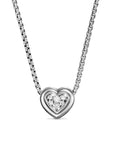 David Yurman Puffy Heart Pendant Necklace In Sterling Silver With Diamonds, 7.8mm