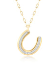 Phillips House 14k Yellow Gold Lucky Horseshoe Diamond Pendant Necklace