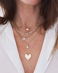 14k Yellow Gold Diamond Heart Necklace