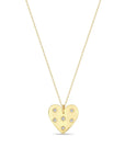 14k Yellow Gold Diamond Heart Necklace