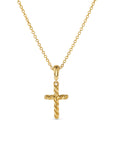 David Yurman Cable Cross Pendant Necklace In 18k Yellow Gold, 17.5mm