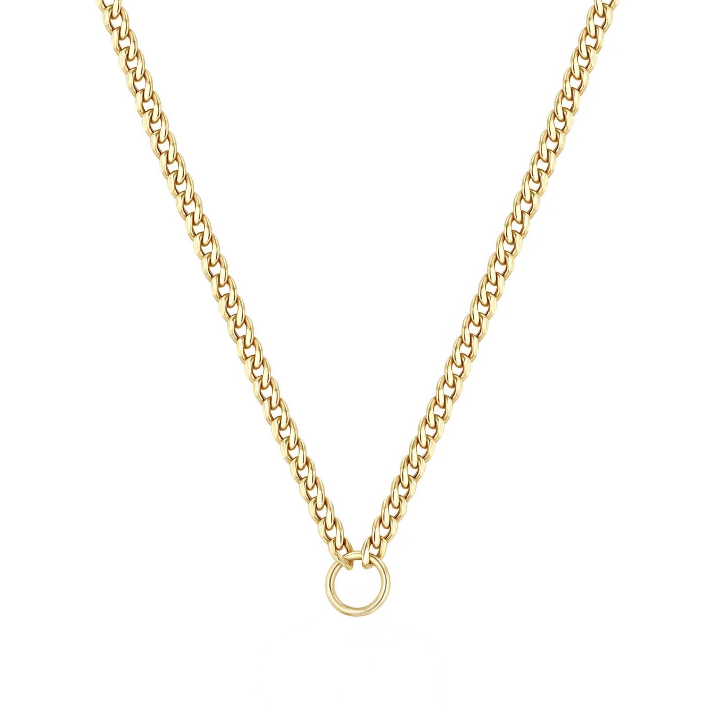 Zoe Chicco 14k Yellow Gold Small Curb Chain Charm Necklace