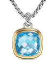 David Yurman Albion® Pendant In Sterling Silver With 18k Yellow Gold And Blue Topaz, 15mm
