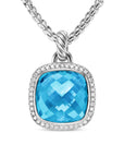 David Yurman Albion® Pendant In Sterling Silver With Blue Topaz And Diamonds, 15mm