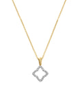 David Yurman Cable Collectibles® Quatrefoil Necklace In 18k Yellow Gold With Diamonds, 17.5mm
