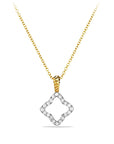 David Yurman Cable Collectibles® Quatrefoil Necklace In 18k Yellow Gold With Diamonds, 17.5mm