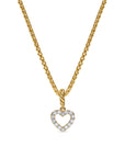 David Yurman Micro Pavé Open Heart Amulet In 18k Yellow Gold With Diamonds, 6.8mm