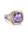 David Yurman Albion Ring In Sterling Silver With 18k Yellow Gold And Amethyst, 11mm