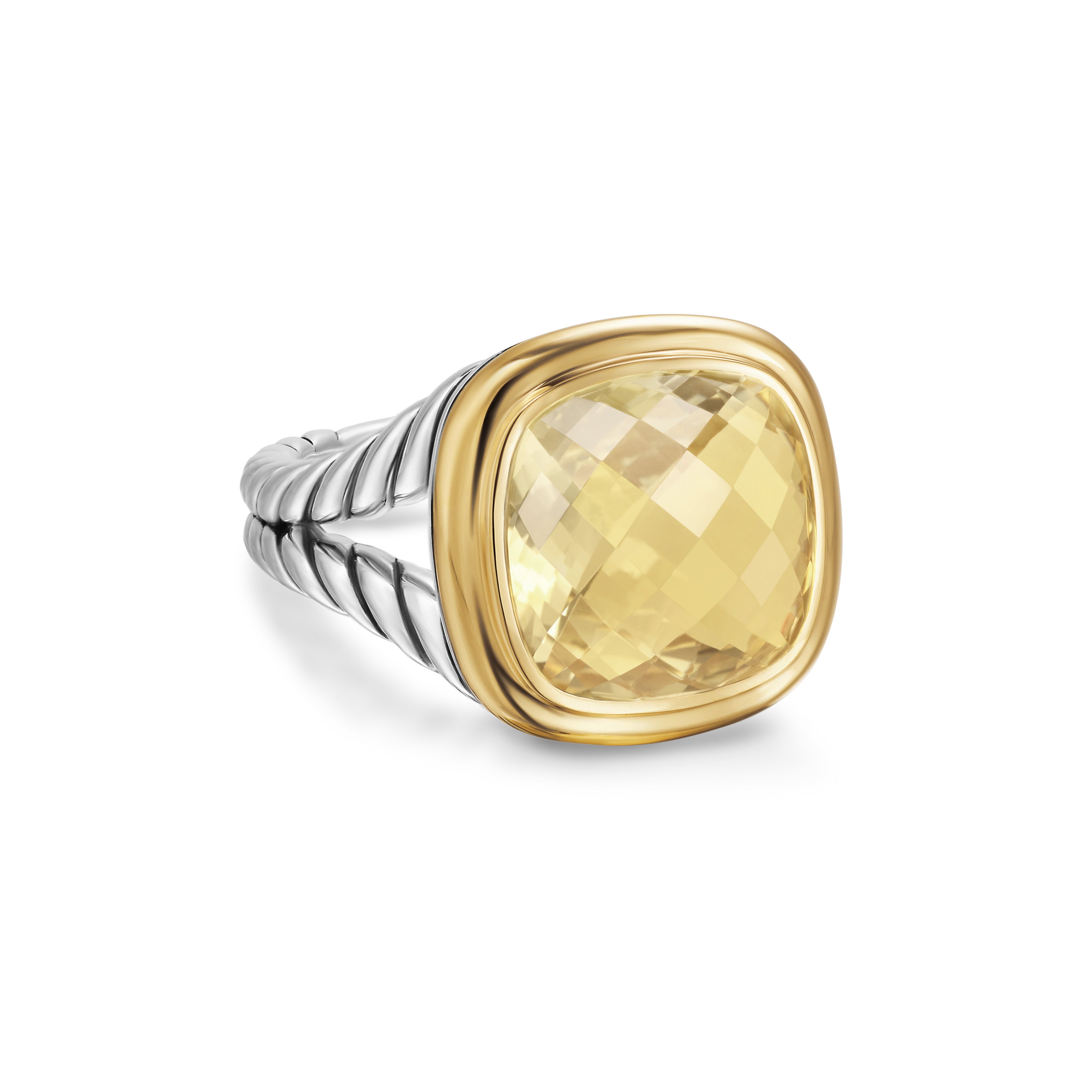 David Yurman Albion® Ring In Sterling Silver With 18k Yellow Gold And Champagne Citrine, 11mm