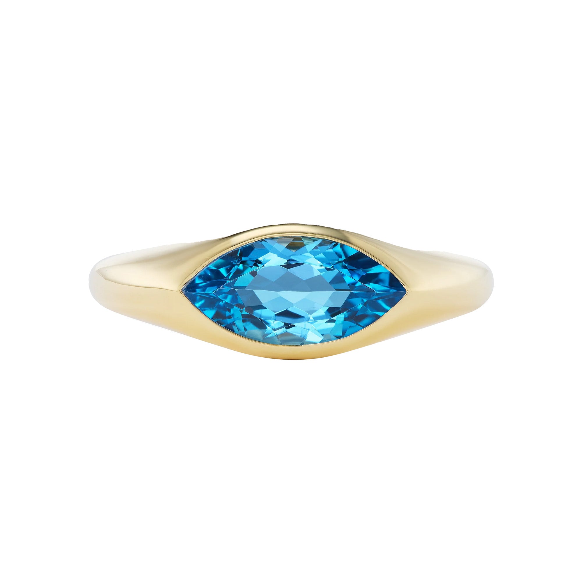 Emily P. Wheeler 18k Yellow Gold Marquise Blue Topaz Ring