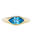 Emily P. Wheeler 18k Yellow Gold Marquise Blue Topaz Ring