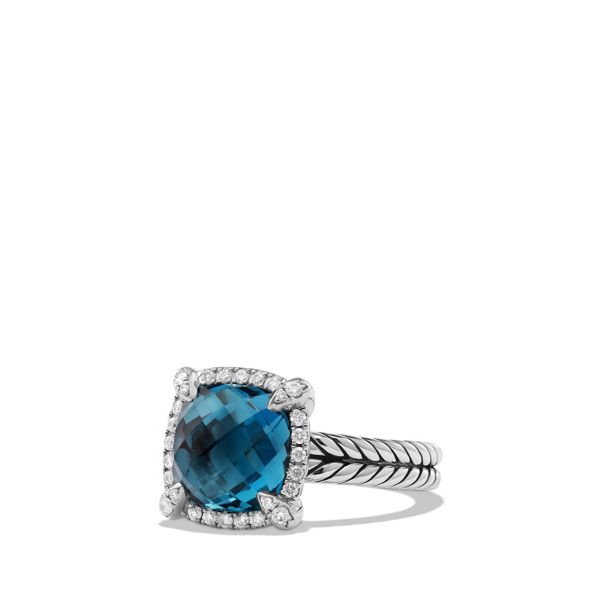 David Yurman 9mm Chatelaine Pv Bezel Ring Ib Di Sil