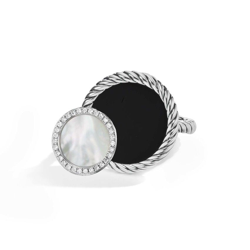 David Yurman 18x13mm Eclipse 2-Stone Ring Bo Mp Di Sil