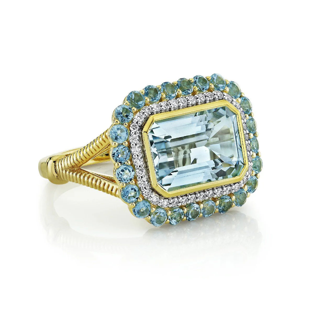 Sloane Street 18k Yellow Gold Topaz & Diamond Ring
