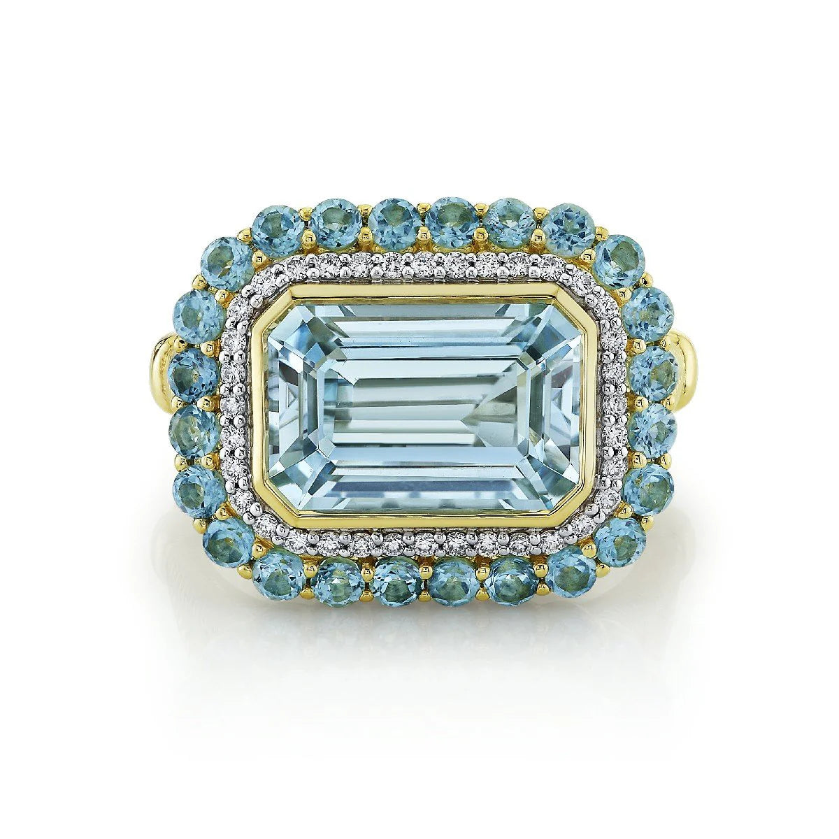 Sloane Street 18k Yellow Gold Topaz & Diamond Ring
