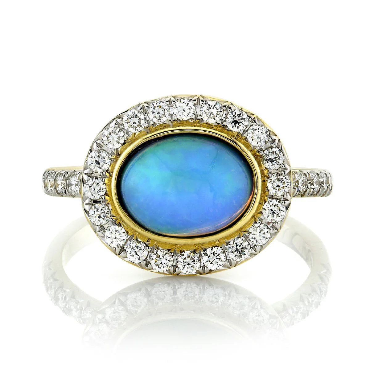 Sloane Street 18k Yellow Gold Opal & Diamond Ring