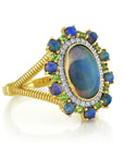 Sloane Street 18k Yellow Gold Opal, Tsavorite, & Diamond Ring