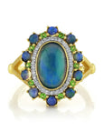 Sloane Street 18k Yellow Gold Opal, Tsavorite, & Diamond Ring