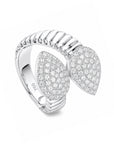 Brown & Co. 18k White Gold Pavé Diamond Bypass Ring