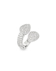 Brown & Co. 18k White Gold Pavé Diamond Bypass Ring