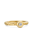 David Yurman Petite Cable Ring In 18k Yellow Gold With Center Diamond, 2.8mm