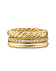 David Yurman Mercer® Three Row Ring In 18k Yellow Gold With Diamonds, 8.9mm