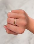 Pointed Diamond Bypass Ring, 0.27ctw