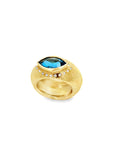 Norman Silverman 18k Yellow Gold Topaz & Diamond Ring