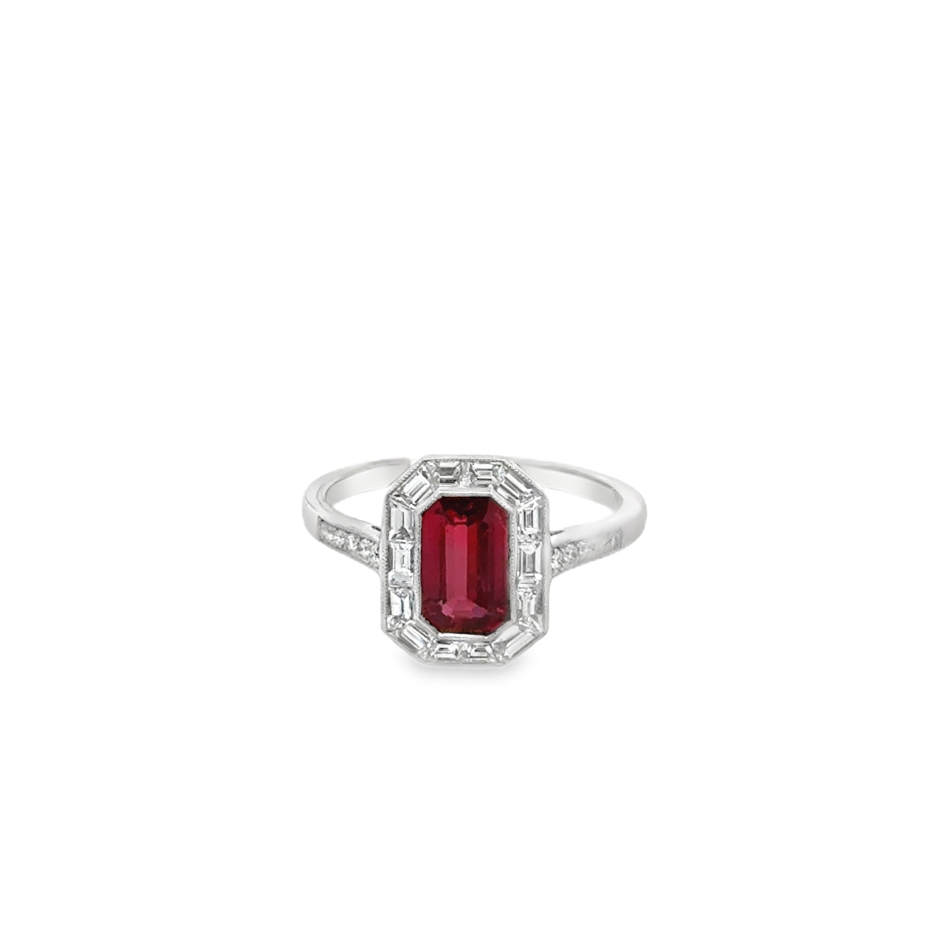 Brown & Co. Platinum Ruby & Diamond Ring