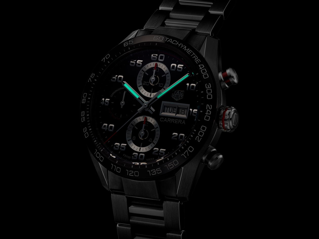 Tag Heuer Steel 44mm Automatic Carrera Watch